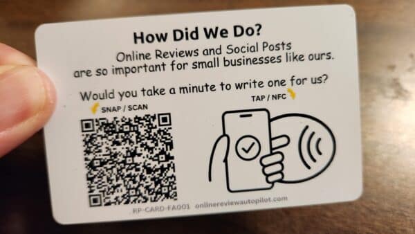 Review Request Cards with QR Code and NFC (2 pack)